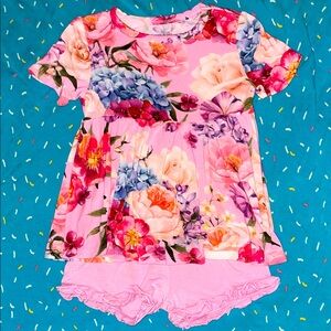 Posh Peanut Brisa peplum top ruffle shorts set 2T